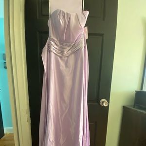 Strapless size 6 purple prom dress.